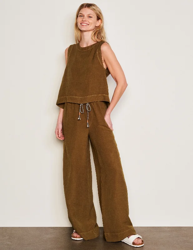 women's formal pantsSundry Wide Leg Pant in Olive