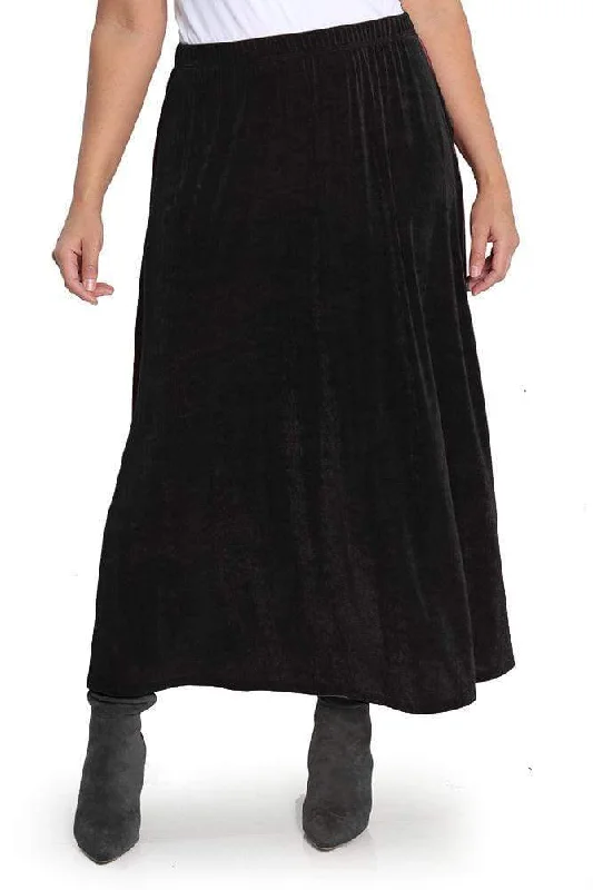 women's elegant skater skirtsVikki Vi Classic Black Maxi Skirt