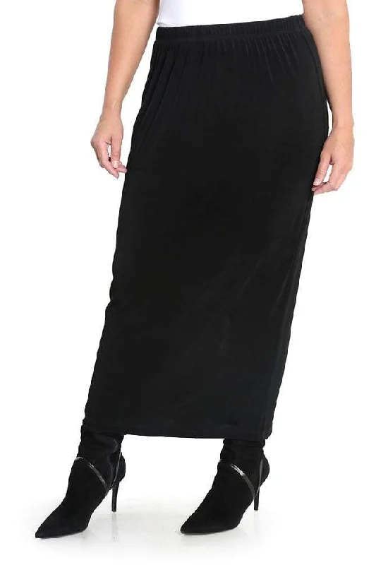 women's dressy circle skirtsVikki Vi Classic Black Straight Maxi Skirt