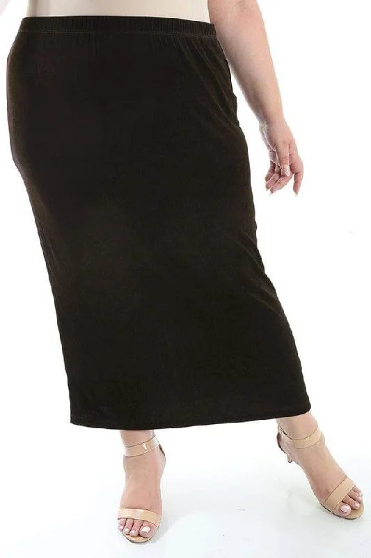 women's breathable cocktail skirtsVikki Vi Classic Chocolate Straight Maxi Skirt