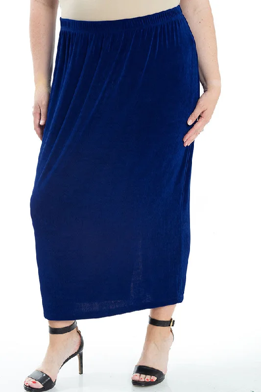 women's cool work skirtsVikki Vi Classic Royal Blue Straight Maxi Skirt