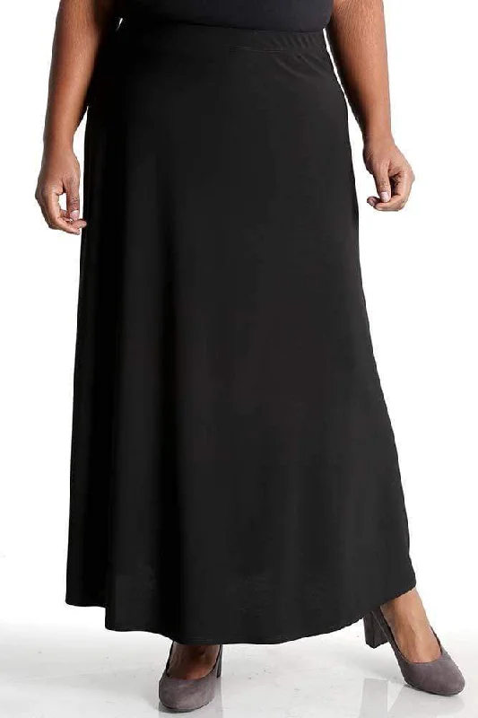 women's designer floral skirtsVikki Vi Jersey Black Maxi Skirt