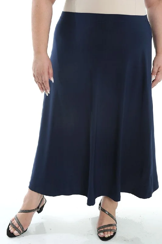 women's affordable velvet skirtsVikki Vi Jersey Navy Maxi Skirt