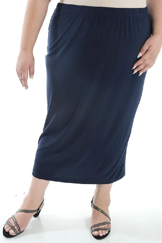 women's handmade casual skirtsVikki Vi Jersey Navy Straight Maxi Skirt