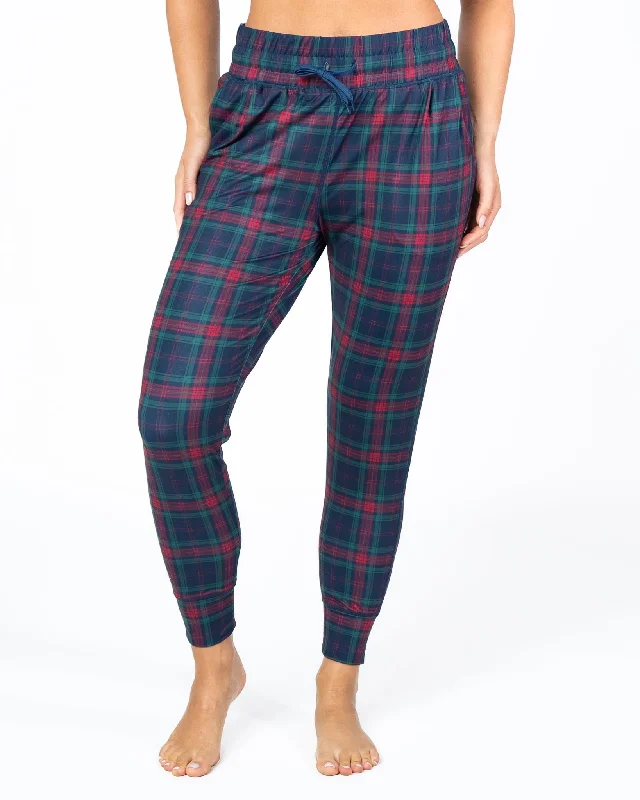 women's high-performance pantsWeekend Joggers - Holiday Plaid