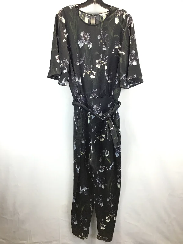 women's jumpsuits with off-the-shoulder sleevesFloral Print Jumpsuit H&m, Size 16