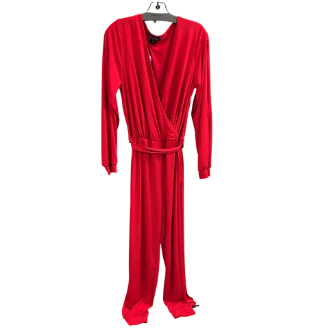 women's jumpsuits made of velvetJumpsuit By Ashley Stewart In Red, Size: 14