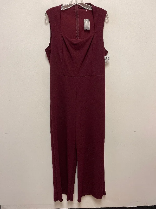 women's jumpsuits with flutter sleevesJumpsuit By Fashion Nova In Red, Size: 3x