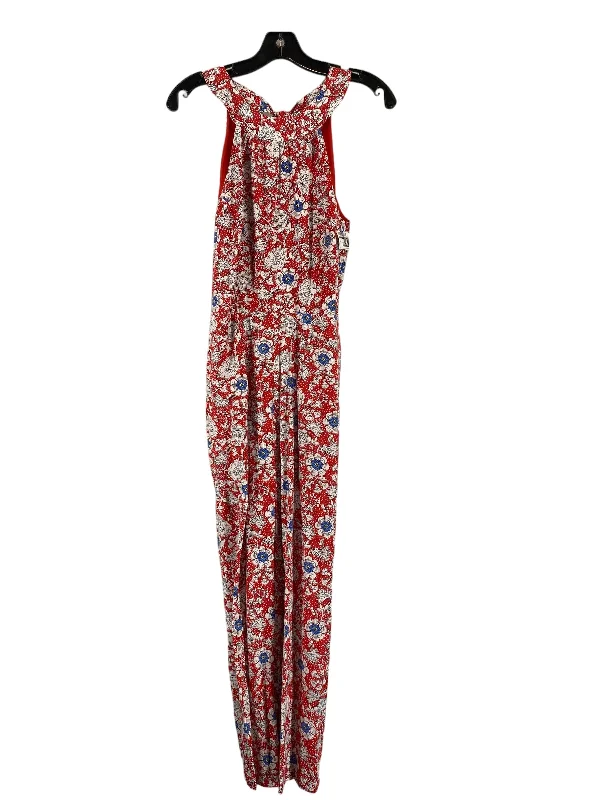 women's jumpsuits for business meetingsRed Jumpsuit Loft, Size 4