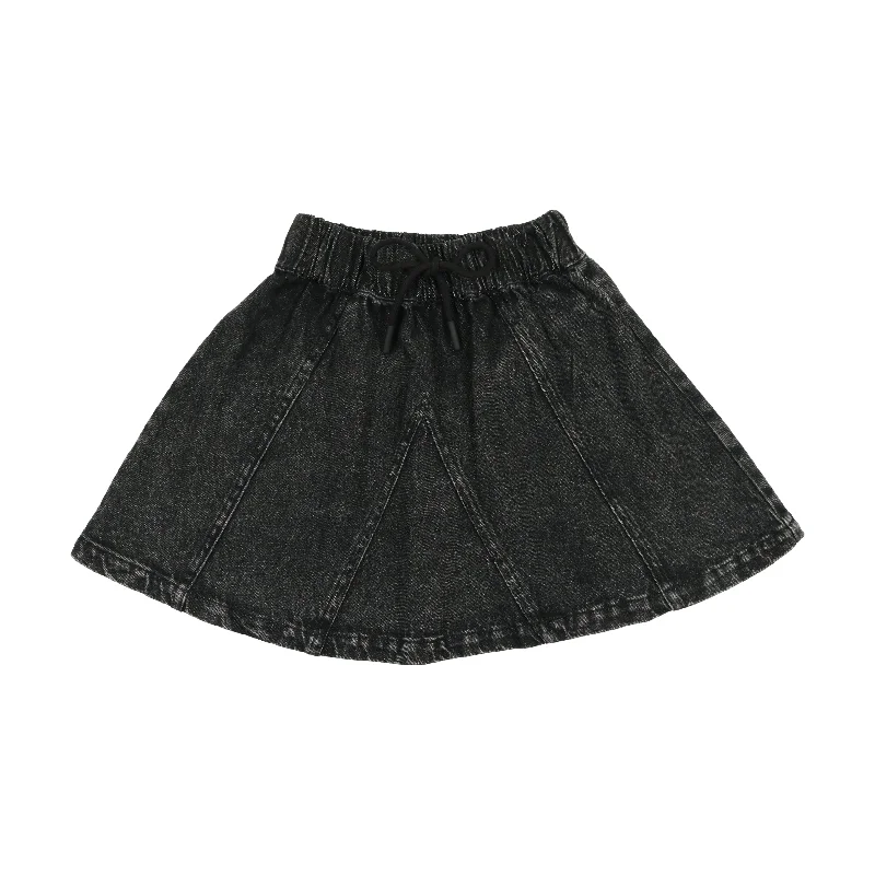 women's polyester skirtsAnalogie Denim Skirt - Black