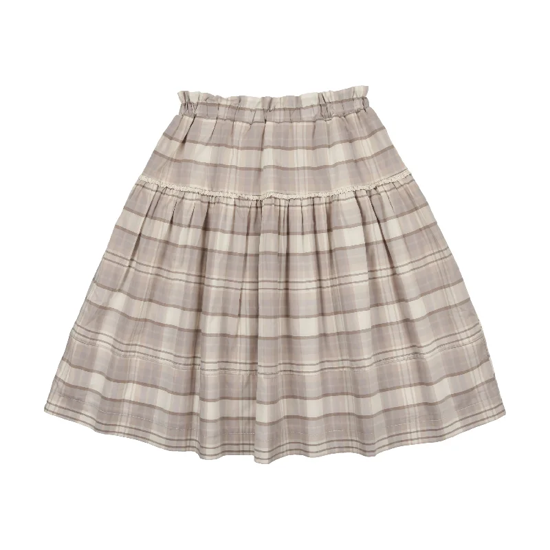 women's cool work skirtsAnalogie Dress Skirt - Taupe Plaid