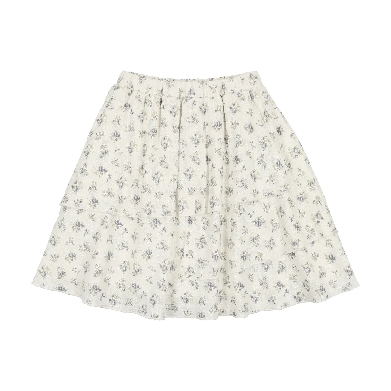 women's knitted mini skirts for casual wearAnalogie Linen Layered Skirt - Floral