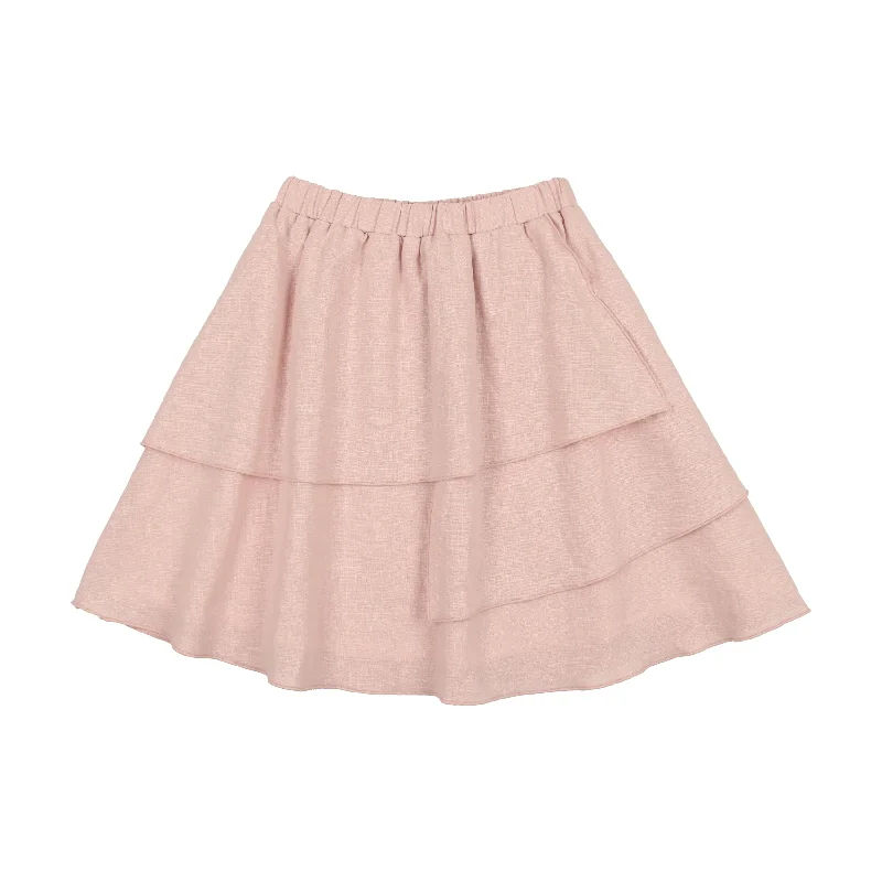 women's bodycon mini skirtsAnalogie Linen Layered Skirt - Pink