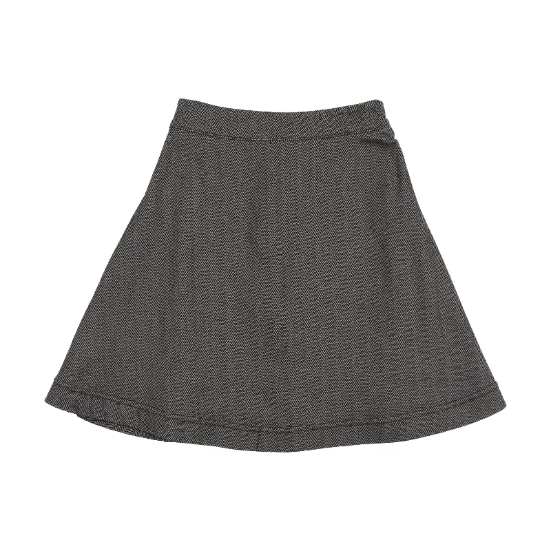 women's crochet skirtsAnalogie Pleated Skirt - Black Herringbone