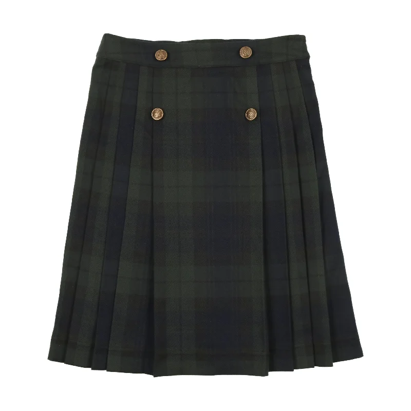 women's high-waisted skirtsAnalogie Pleated Skirt - Forest Plaid