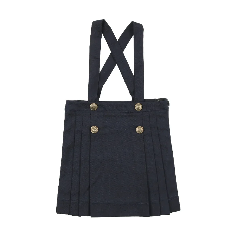 women's work skirtsAnalogie Pleated Suspender Skirt - Navy