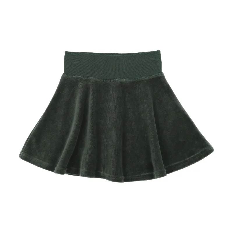 women's denim midi skirtsAnalogie Velour Circle Skirt - Green