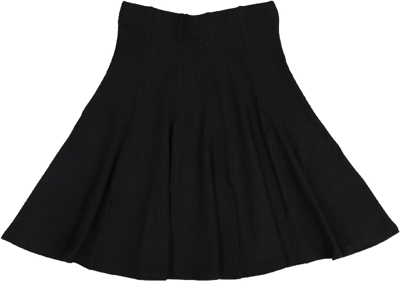 women's formal tiered skirtsBGDK Girls Ribbed Panel Skirt - Black BK1610