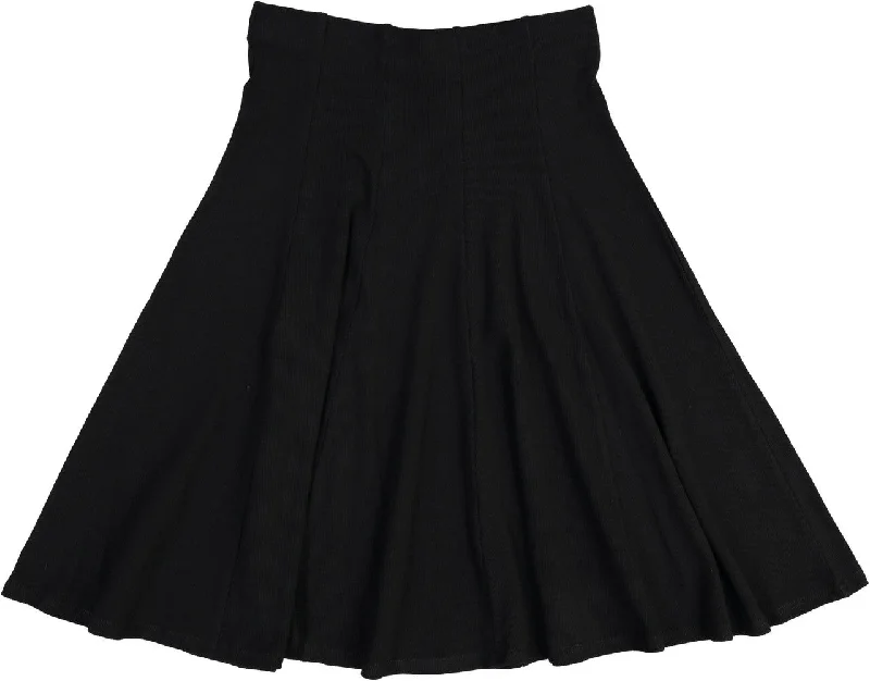 women's warm party skirtsBGDK Ladies Ribbed Panel Skirt - Black BK1610A