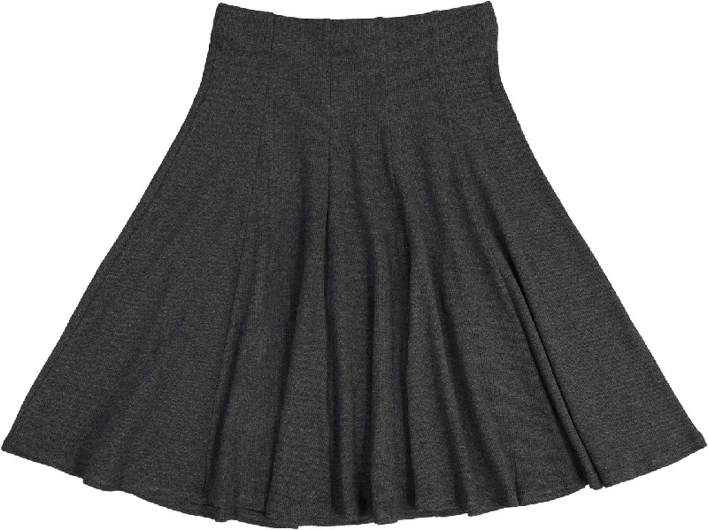 women's designer floral skirtsBGDK Ladies Ribbed Panel Skirt - Dark Gray Heather BK1610A