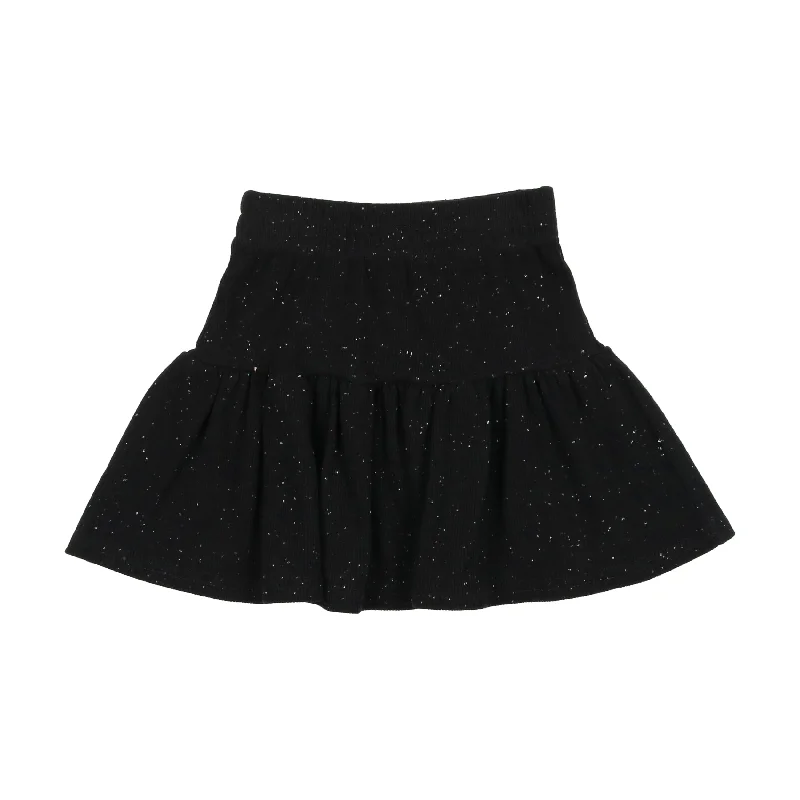 women's striped tulip skirtsLil Legs Ribbed Skirt - Black Speckle