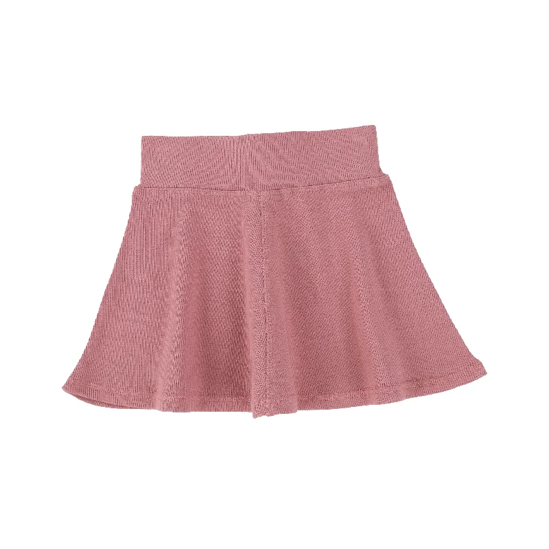 women's fair-trade solid-color skirtsLil Legs Ribbed Skirt - Blush