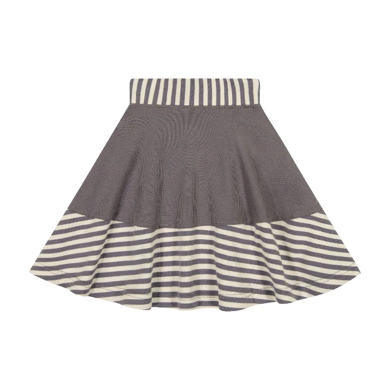 women's pajama-style formal skirtsTeela Rib Stripe Girl's Skirt - Gray