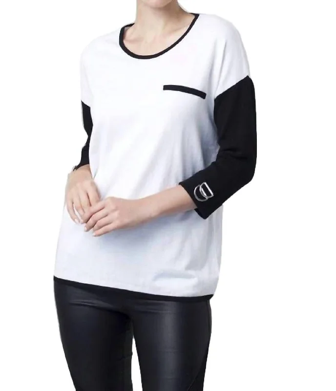 Colorful Casual Sweaters2-Tone Sweater In White/black