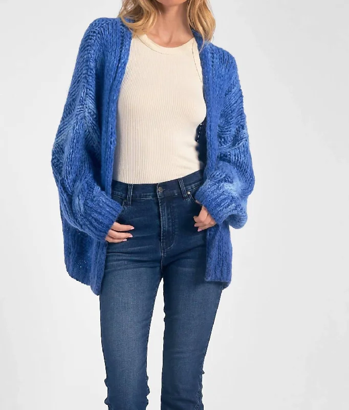 Crewneck SweatersChunky Cardigan In Blue