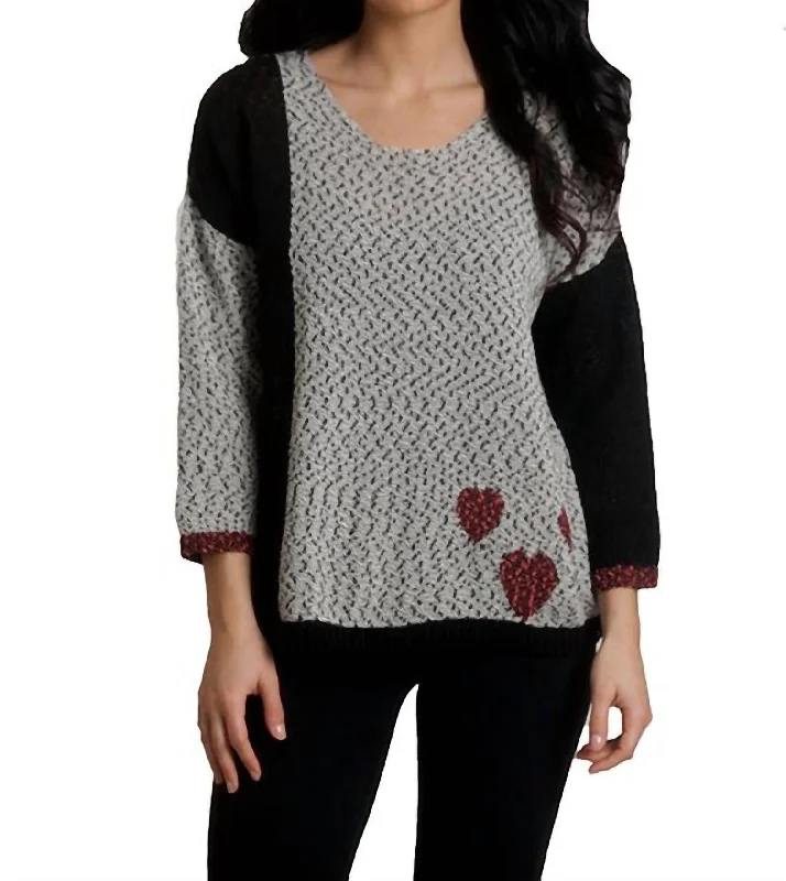 High-Neck SweatersCrochet Heart Top In Frost Multi