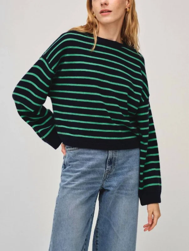 Plus-Size SweatersDrop Shoulder Sweatshirt In Retro Green