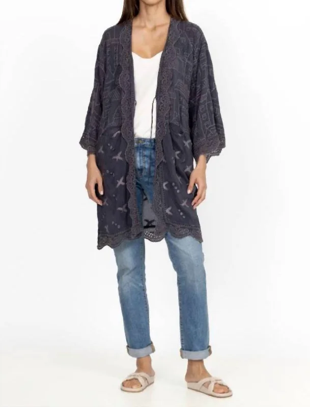 Extra-Large Flannel-Lined SweatersHouse Ecaterina Kimono In Graphite