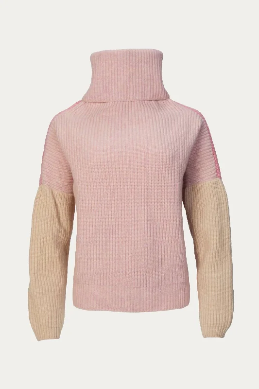 Luxurious SweatersJoan Jumper In Pink Color Block