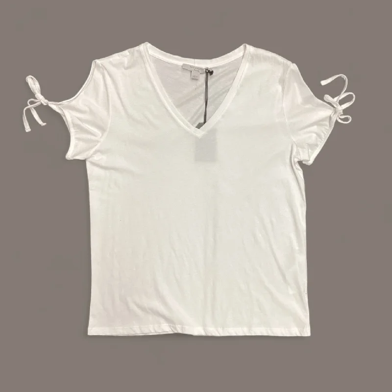 women's tops with ruffled hemsTop Short Sleeve Basic By All Saints In White, Size: S