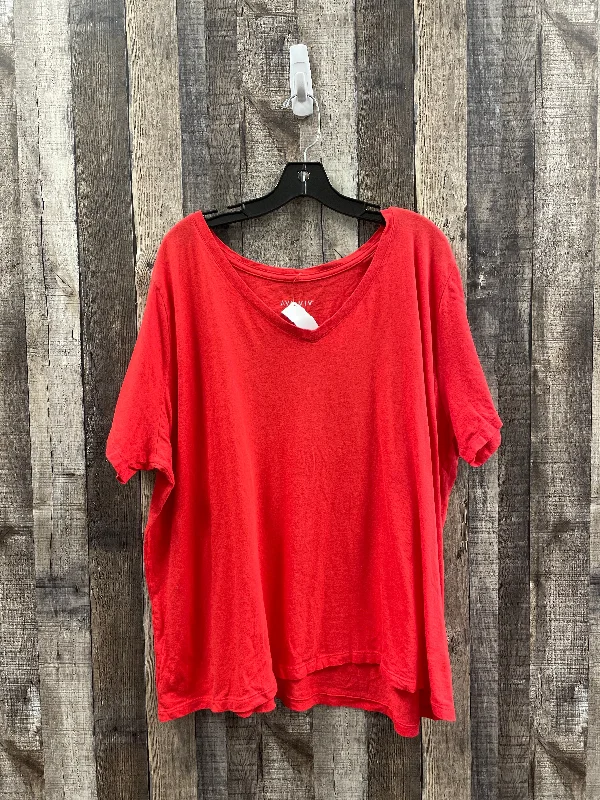 women's tops for those who want to stay warm and stylish during colder weatherTop Short Sleeve Basic By Ava & Viv In Red, Size: 2x