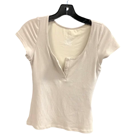 women's tops for date nightsTop Short Sleeve Basic By klassy network In Beige, Size: L