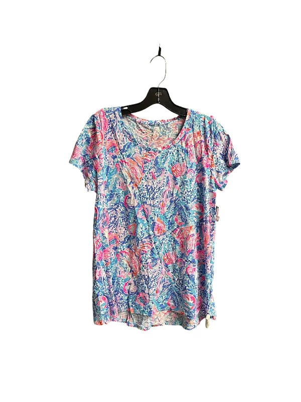 women's tops for glamorous eveningsTop Short Sleeve Basic By Lilly Pulitzer In Multi-colored, Size: L