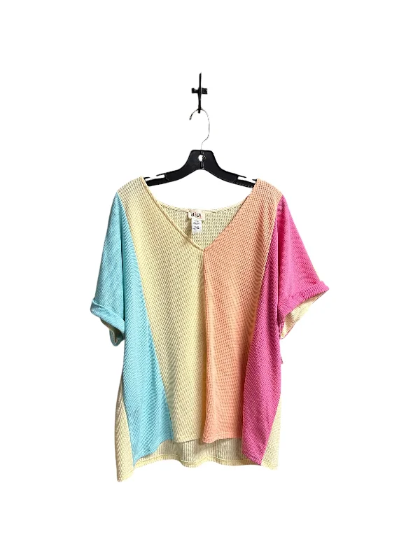 women's tops for fashion-conscious professionalsTop Short Sleeve By Bibi In Rainbow Print, Size: L