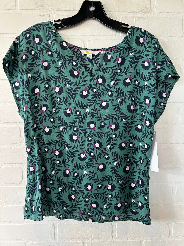 women's tops for creating capsule wardrobesTop Short Sleeve By Boden In Green & Purple, Size: M