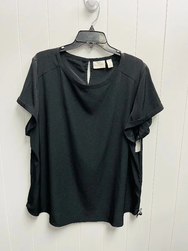 women's tops for date nightsTop Short Sleeve By Chicos In Black, Size: 1x