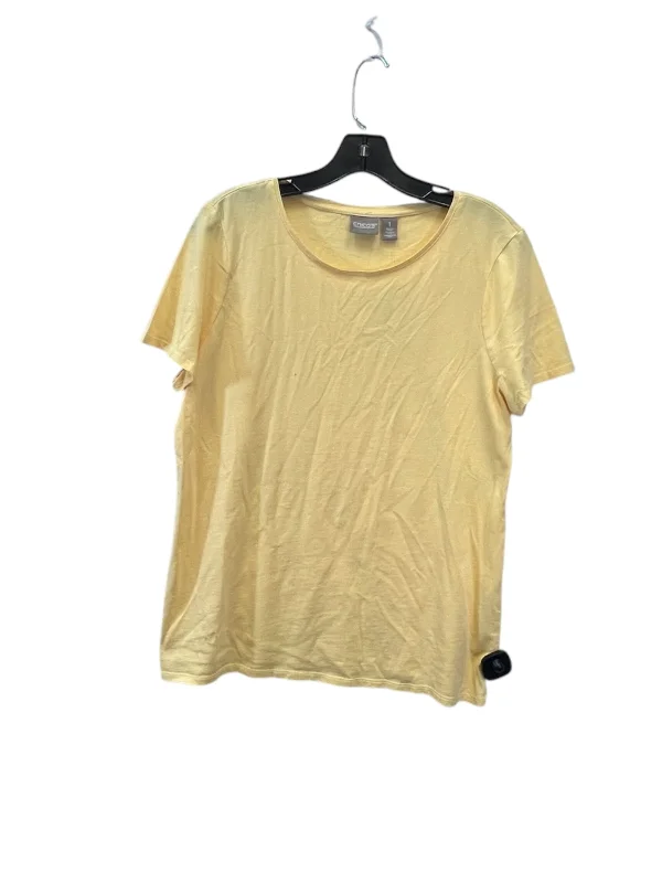 women's tops with sleeveless designsTop Short Sleeve By Chicos In Yellow, Size: M