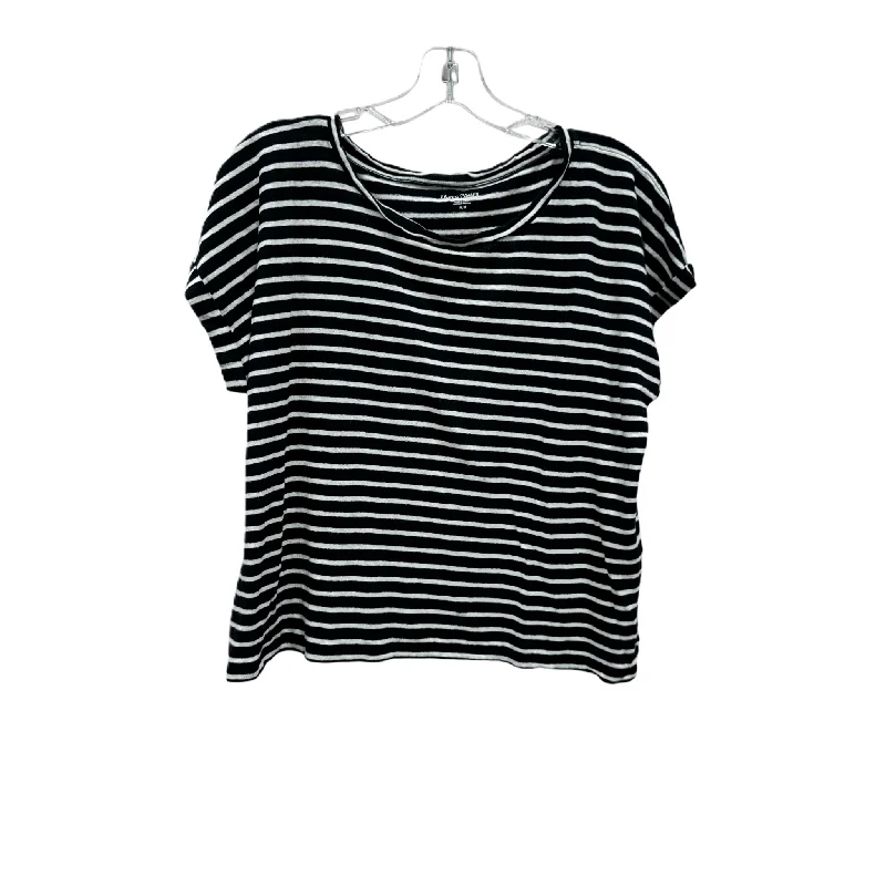 women's tops with beading accentsTop Short Sleeve By Eileen Fisher In Black & White, Size: M