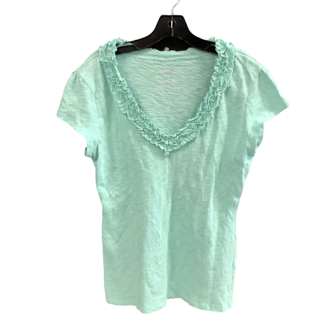 women's tops with cold-shoulder cutsTop Short Sleeve By Inc In Teal, Size: Xl