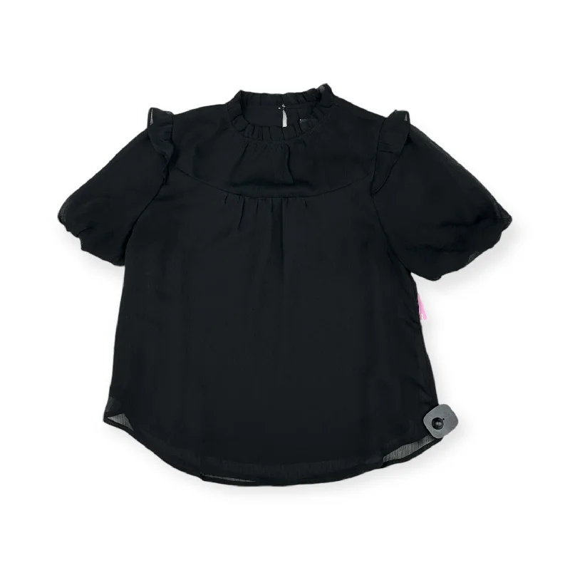 women's tops with ruffled hemsTop Short Sleeve By Loft In Black, Size: S