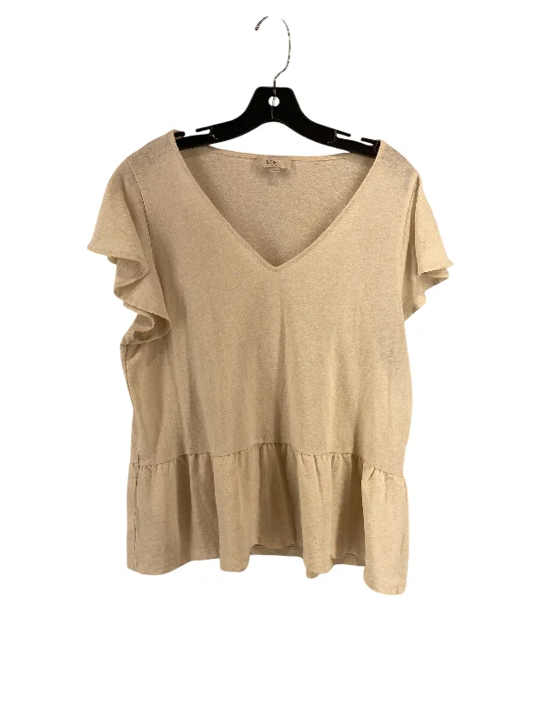 women's tops that offer a perfect blend of style, comfort, and affordabilityTop Short Sleeve By Loft In Cream, Size: Xl