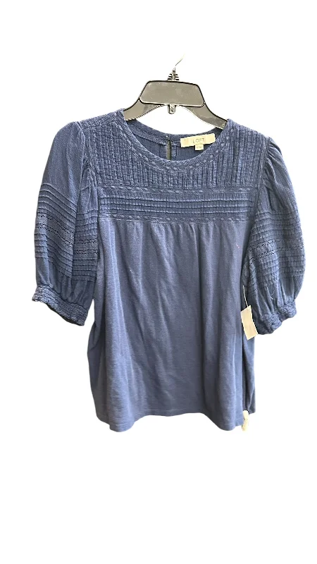 women's tops for those who prefer classic over trendy stylesTop Short Sleeve By Loft In Navy, Size: Xl