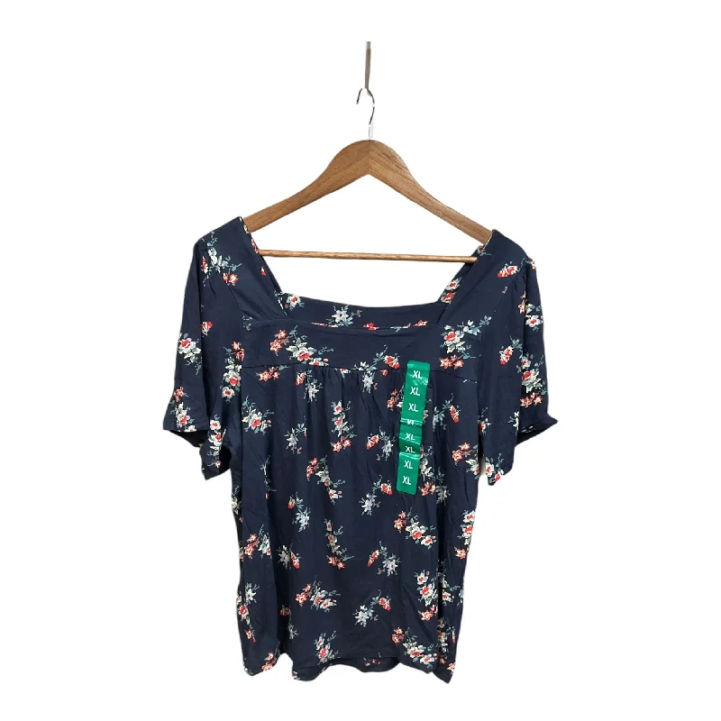 women's tops for those who want to show off their figure in a flattering wayTop Short Sleeve By Lucky Brand In Floral Print, Size: Xl