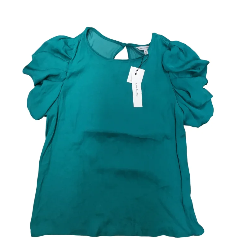 women's tops for those who want to wear versatile pieces that can be dressed up or downTop Short Sleeve By Naked Zebra In Teal, Size: M