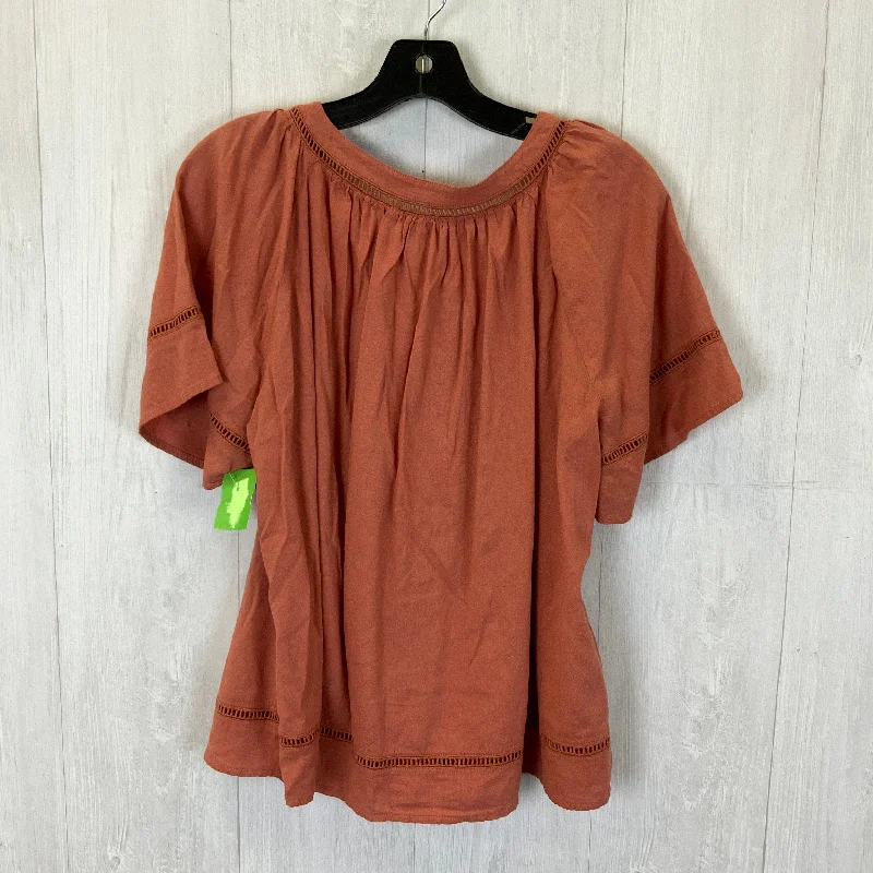 women's tops for minimalist aestheticsTop Short Sleeve By Old Navy In Peach, Size: L