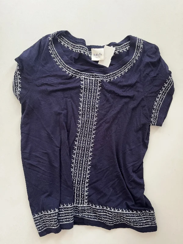 women's tops with cold-shoulder cutsTop Short Sleeve By Rafaella In Navy, Size: S